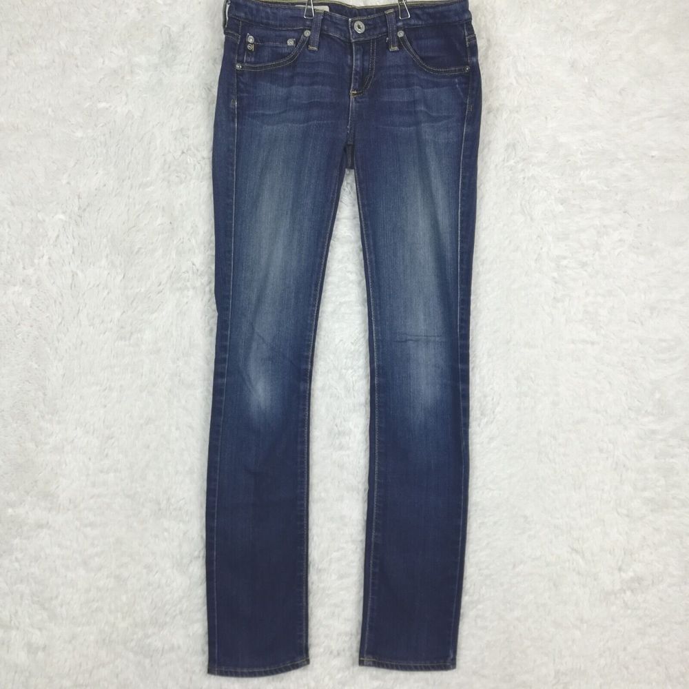 AG Adriano Goldschmied Womens Jeans The Stevie Slim Straight Denim Blue Stone 25